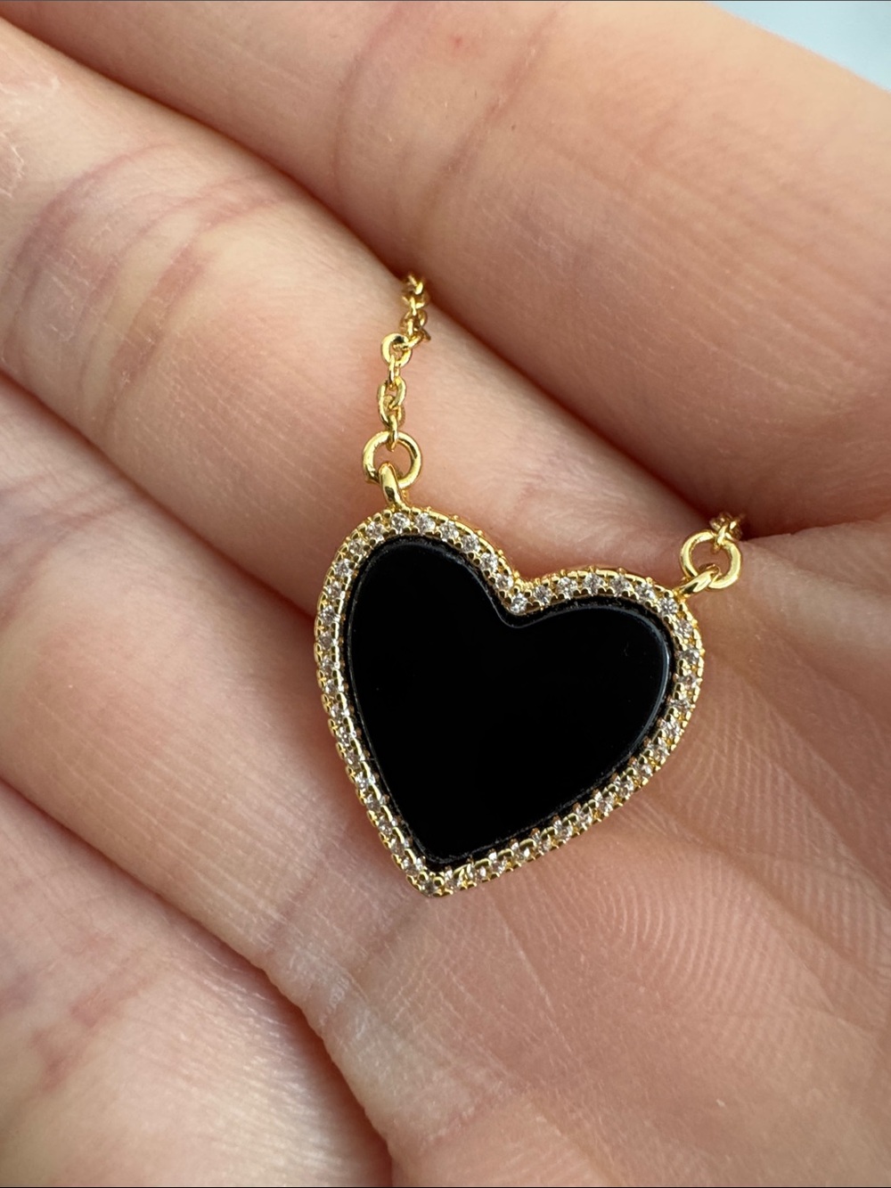Brenda Grands x Steph Jewelry- Heart Necklace Gold Black Pendant SOLD OUT